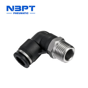 4/6/8/10/12mm <span class=keywords><strong>PL</strong></span>-R-S 90度肘304ステンレス鋼プラスチックコネクタBSPTオスねじとクイックプッシュイン継手付き - Product Image 1