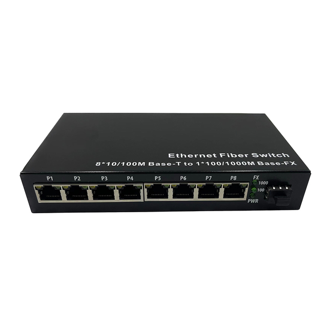 2 x10/100/1000Mbpsx SFP + 8 RJ45 port ethernet fiber Switch Media Converter Gigabit Network Fiber Switch