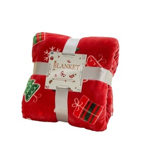 Large Christmas Flannel Blanket Super Soft Luxury Fur <strong>Throw</strong> in <strong>Red</strong> Coral Lightweight Bed <strong>Throw</strong> - Product Image 4