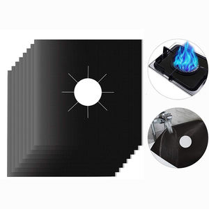 Les coussinets de cuisinière à gaz noir et argent sont des coussinets de protection de cuisinière à gaz <span class=keywords><strong>fluoron</strong></span> d'hiver à haute résistance - Product Image 2