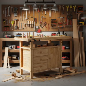 Banc de travail en bois D0100H7FM4J multifonctionnel pour garage, atelier, maison, travail du bois - Product Image 2