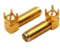 Conector de mamparo SMA Conector SMA de 22mm para antena PCB con abrazadera de 4 pines hembra de PIN largo IP65