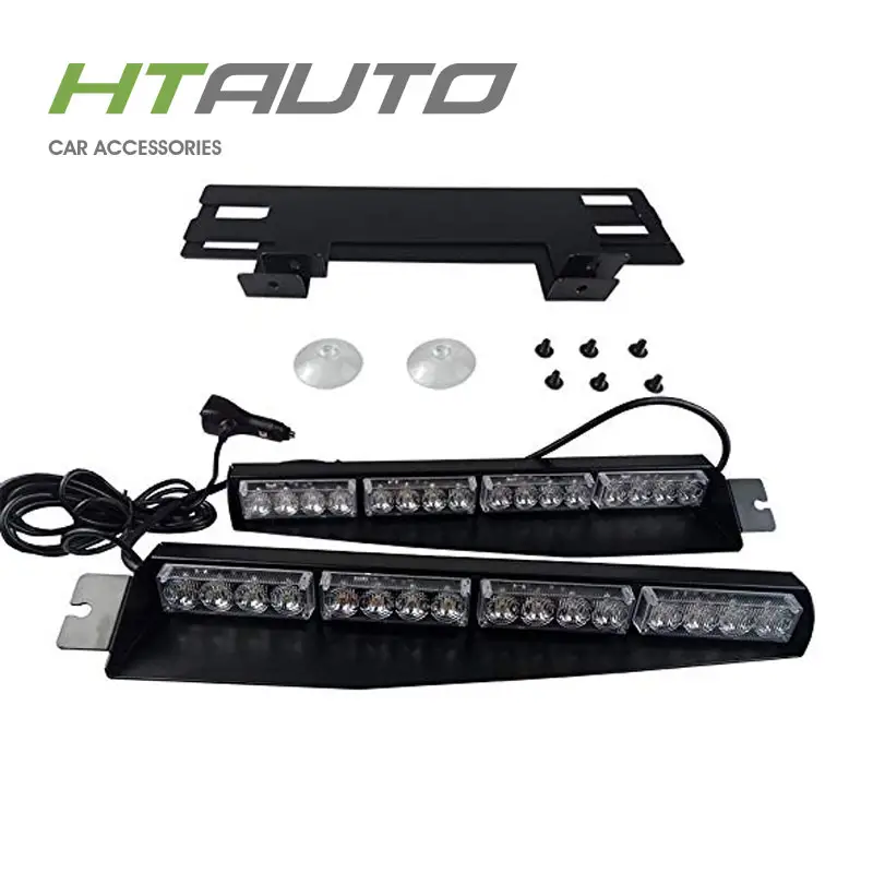 HTAUTO 32 ledアンバー緊急インテリアWarning Strobe Split Mount Deck DashランプLED Visor Light Bar