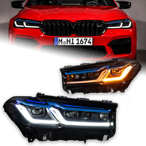 Ensemble de phares LED pour <span class=keywords><strong>BMW</strong></span> Série 5 G30 G31 2018-2023, double lentille de projecteur DRL, signal E-Mark, LHD, Plug and Play - Product Image 1