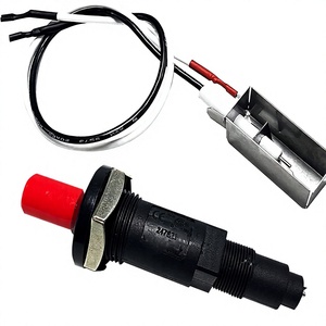 Kit d'<span class=keywords><strong>allumage</strong></span> piézoélectrique à bouton-poussoir 7509 avec électrodes en céramique filetées, adapté aux cheminées à gaz, fours, chauffages, etc. - Product Image 1