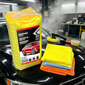 Lot de 36 chiffons microfibres personnalisés pour voiture, à poils longs et courts, pour le detailing - Product Image 1