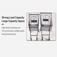 Chariot de courses chromé pour magasin de détail, cadre robuste, roues en caoutchouc, siège enfant pliable, approvisionnement en gros