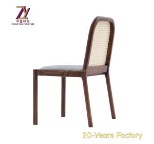 Chaise de salle à manger en grain de bois à cadre en aluminium de style moderne japonais - Product Image 5