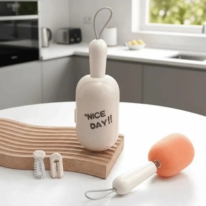 <b>Bottle</b> Cleaning <b>Brush</b> Long Handle <b>Bottle</b> <b>Brush</b> 3 In 1 Multifunctional Sponge <b>Bottle</b> <b>Brush</b> With <b>Bottle</b> Cleaner <b>Brush</b> - Product Image 3