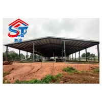 Nave Prefabricada de Acero para Ganado, Cobertizo Abierto de Gran Envergadura, Estructura Metálica para Granja Ganadera y Almacenamiento Agrícola