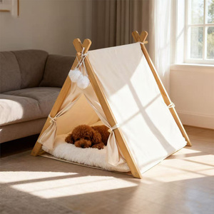 <span class=keywords><strong>Tipi</strong></span> pliable de haute qualité pour animaux de compagnie avec tapis lavable, maison confortable toute saison pour chiens, chats et petits animaux - Product Image 3