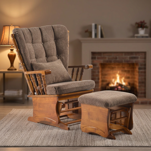 Juego de sillas planeadoras de balancín de madera ecológicas contemporáneas de alta calidad para muebles de sala de estar y guardería de bebés - Product Image 1