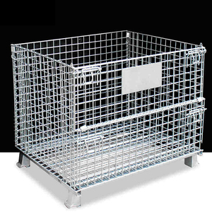Heavy Duty Cageot Foldable Stacking Storage Cage De Stockage Kooi Pallet Rekken Bins Rangement Pour Basket Available With Wheels
