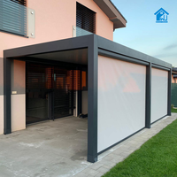 Pergola motorisée rétractable entièrement automatique sur mesure en aluminium à lames orientables pour extérieur
