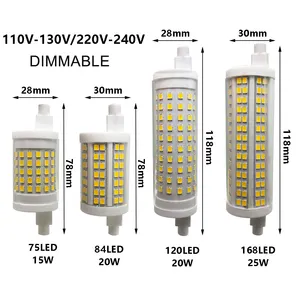 Dimmable R7S Lamp 15W 20W 25W LED Bulb High Lumen Lights Halogen Bulb Replacement