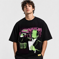 T-shirt à manches courtes avec motif de lettres vintage, unisexe, col rond, coupe ample, décontracté, doux, respirant, pour l'été, pour tous les jours
