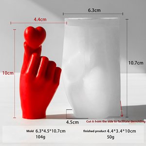 Moule à bougie en forme de cœur pour la Saint-Valentin, ornement pour les doigts, bricolage, fabrication artisanale, moules en silicone pour l'aromathérapie - Product Image 5