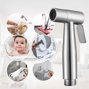 Rociador de bidé de mano de acero inoxidable para limpieza de inodoros, rociador de tela para pañales de baño, cabezal de chorro para bidé de inodoro - Product Image 4