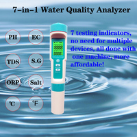 Instrument de mesure de la qualité de l'eau domestique multifonctionnel 7 en 1 PH/TEMP/SALT/TDS/EC/ORP/S.G multifonctions TDS mètre