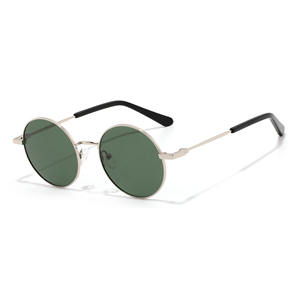 Unisex <b>Round</b> Metal <b>Frame</b> <b>Sunglasses</b> Brown Lenses UV400 Protection Retro Style Casual Wear for Adults - Product Image 5