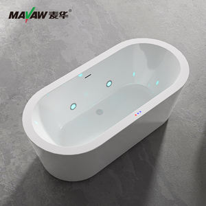 Bañeras independientes ovaladas independientes para interiores de 59 "67", baño de remojo acrílico, bañera de hidromasaje, masaje, bañera independiente, gran oferta 2024 - Product Image 1