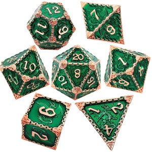 COC Running TRPG Group Multi-Face 7 Jeu de société DICE 16mm Cuivre <span class=keywords><strong>Cube</strong></span> Carré D20 Métal Dés MDN Donjons Dragons Csulu MDN - Product Image 2