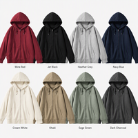 Sweat-shirt à capuche zippé personnalisé pour homme, en molleton polyester-coton, vierge, avec impression de logo OEM et broderie, vêtement d'hiver