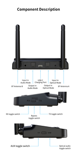 Récepteur <span class=keywords><strong>Bluetooth</strong></span> longue portée, <span class=keywords><strong>adaptateur</strong></span> audio sans fil <span class=keywords><strong>HiFi</strong></span>, récepteur BT5.4 avec faible latence HD, AUX 3,5 mm pour système stéréo domestique - Product Image 4
