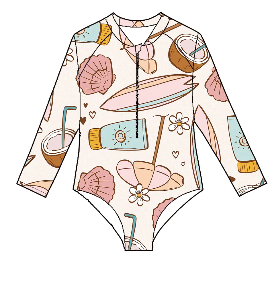 कस्टम समर बेबी 2 पीस स्विम सूट बच्चों के स्विमवीयर वेस्टर्न गर्ल स्विम ड्रेस शॉर्ट्स क्रॉप टॉप बीच स्नान सूट
