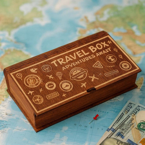 Hucha de Ahorro Personalizada para Vacaciones, Caja de Ahorro de Madera Personalizada para <span class=keywords><strong>Viajes</strong></span>, Luna de Miel - Product Image 2