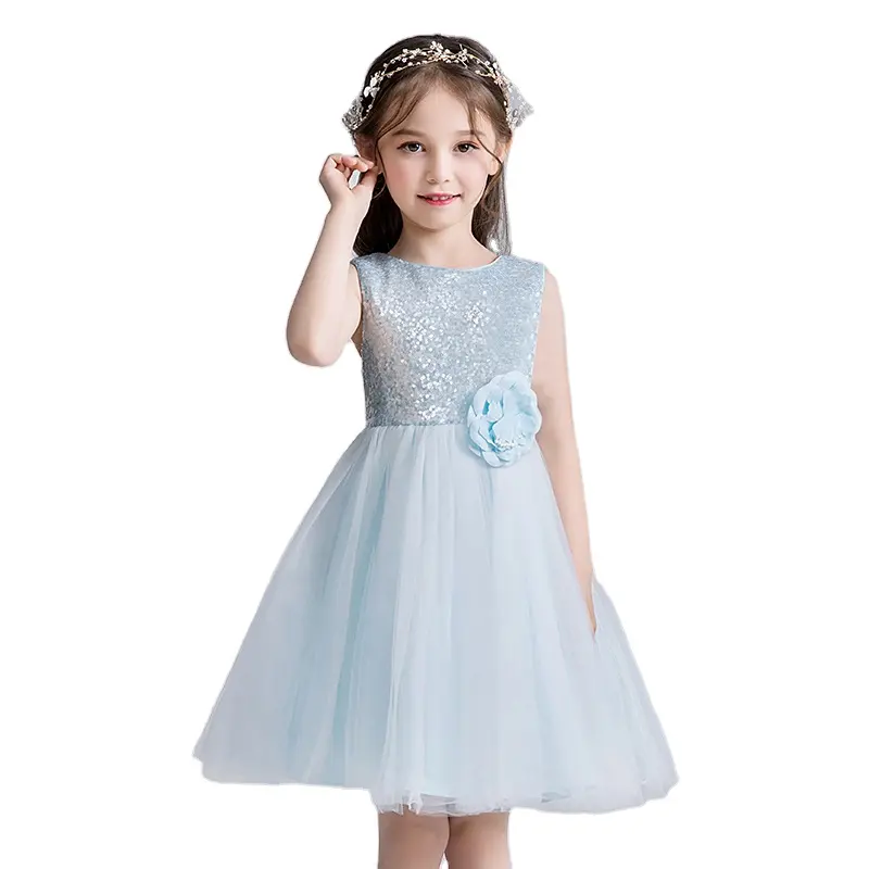 Vestido sencillo de diseño, gran oferta, disfraz de actuación para niñas pequeñas, boutique de flores 3D para niños, ropa de fiesta de cumpleaños, vestido de niña de las flores