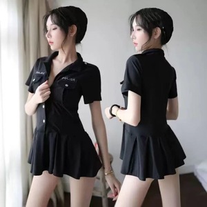 Lencería sexy de talla grande para mujer, uniforme de policía, azafata, traje profesional, discoteca, juegos de rol, encanto de medianoche - Product Image 1