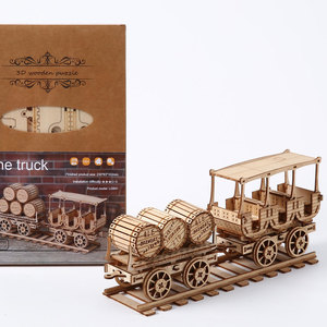 Suministro al por mayor <span class=keywords><strong>de</strong></span> vagón <span class=keywords><strong>de</strong></span> <span class=keywords><strong>tren</strong></span> <span class=keywords><strong>de</strong></span> <span class=keywords><strong>madera</strong></span> cortado con láser para rompecabezas 3D con vagón <span class=keywords><strong>de</strong></span> barriles, modelo <span class=keywords><strong>de</strong></span> manualidades DIY - Product Image 4