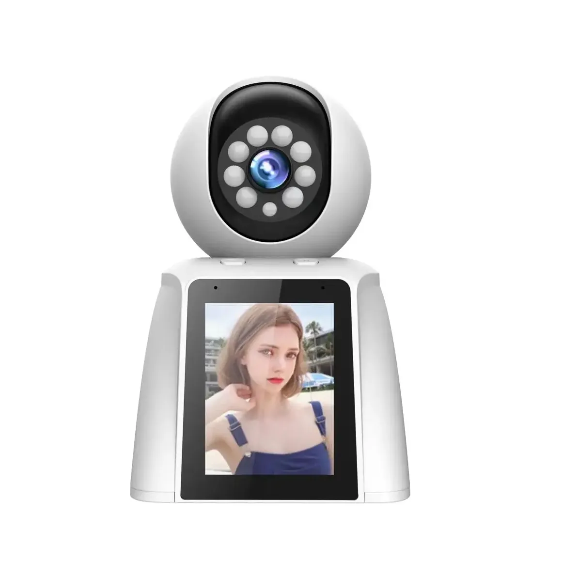 eine taste Video-Anruf KI smart Home Kamera mit 2,8 Zoll HD-Bildschirm 1080P HD Indoor Security WLAN-Kamera