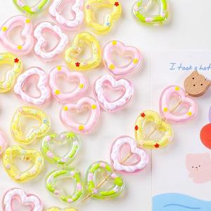 Cuentas sueltas de amor de colores pintadas a mano pesadas de chapado en Color explosivo DIY accesorios de cadena de teléfono móvil cuentas acrílicas - Product Image 2