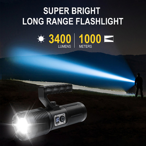BORUiT New Retractable Zoom Light <strong>3400</strong> Luminens Rechargeable Long Range Powerful Led Flashlight with Power Bank Functions - Product Image 4