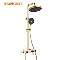 Ensemble de robinetterie de douche murale en laiton avec mitigeur à double poignée et barre coulissante, design moderne