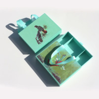 Boîte à tiroir coulissant rigide de luxe avec ruban, emballage cadeau personnalisé pour le miel, les verres à alcool, le whisky et l'ensemble de verres à cocktail