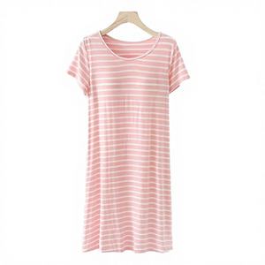 Vestido Maxi de Verano para Mujer, con Rayas y Volantes, Tejido Informal, Holgado, para la Playa - Product Image 2