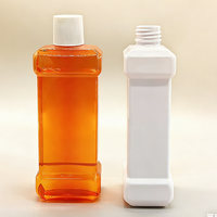 Bouteille de bain de bouche en plastique PET de qualité alimentaire de 250 ml, forme plate, avec bouchon à vis pour l'emballage de bain de bouche ZS25 CN/GUA