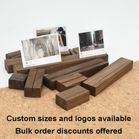 BECORA en stock – Support de cartes en bois de noyer noir, base en bois massif pour bureau, support d'affichage pour notes autocollantes, photos et étiquettes de prix