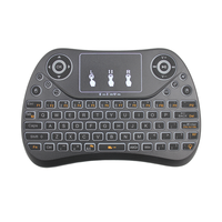Clavier sans fil T2 Mini Qwerty rechargeable 2,4 GHz avec pavé tactile et souris pour le jeu