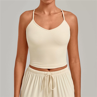 QS5276 Débardeur de sport pour femme sans manches, col en V, dos nageur, pour la course et l'entraînement