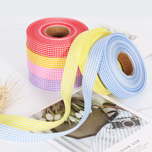 Checkered Ribbon Spool 2Cm Double Face Satin For Cake Decoration Gift Packaging DIY Tying - Product Image 3