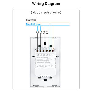 Interruptor Táctil Inteligente Inalámbrico WiFi BLE LEDEAST DS-12B1WN, Sistema de Automatización del Hogar de un Solo Polo para <span class=keywords><strong>Luz</strong></span> de Pared - Product Image 3