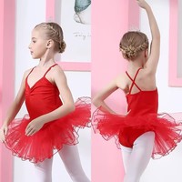 Vestido de Ballet Rosa para Niñas, Tutú de Spandex y Poliéster, Ropa de Actuación, Traje de Baile Infantil