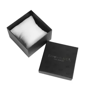 WALKINブレスレットジュエリーパッケージ黒と白のギフトペーパーボックス、高級ロゴジュエリー用のペーパーバッグフランネル枕