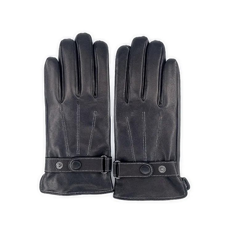 Custom Driving Motorcycle Windproof Leather Gloves Winter Outdoor Touch Screen Sheepskin Glove