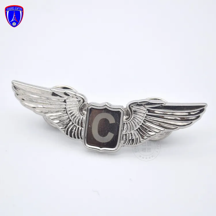 ส่วนบุคคล3d Angel Wings Lapel Pin Silver Silver Guardian Angel Pin 2ผีเสื้อกลับ