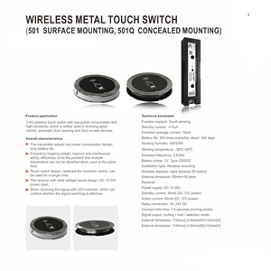Abridor de interruptor de liberación de botón de salida de puerta inalámbrica 2,4G NO/COM/NC para Control DE ACCESO Entrada de puerta deslizante táctil abierta - Product Image 2